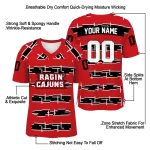 personalized louisiana ragin cajuns layered grids red jersey best selling