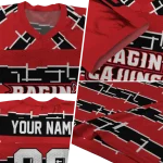 personalized louisiana ragin cajuns layered grids red jersey best selling