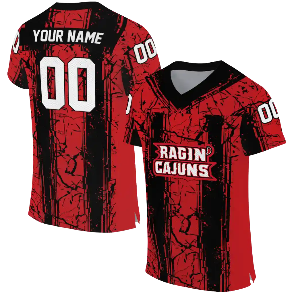 personalized louisiana ragin cajuns rugged stripes red jersey best selling personalized louisiana ragin cajuns rugged stripes red jersey best selling