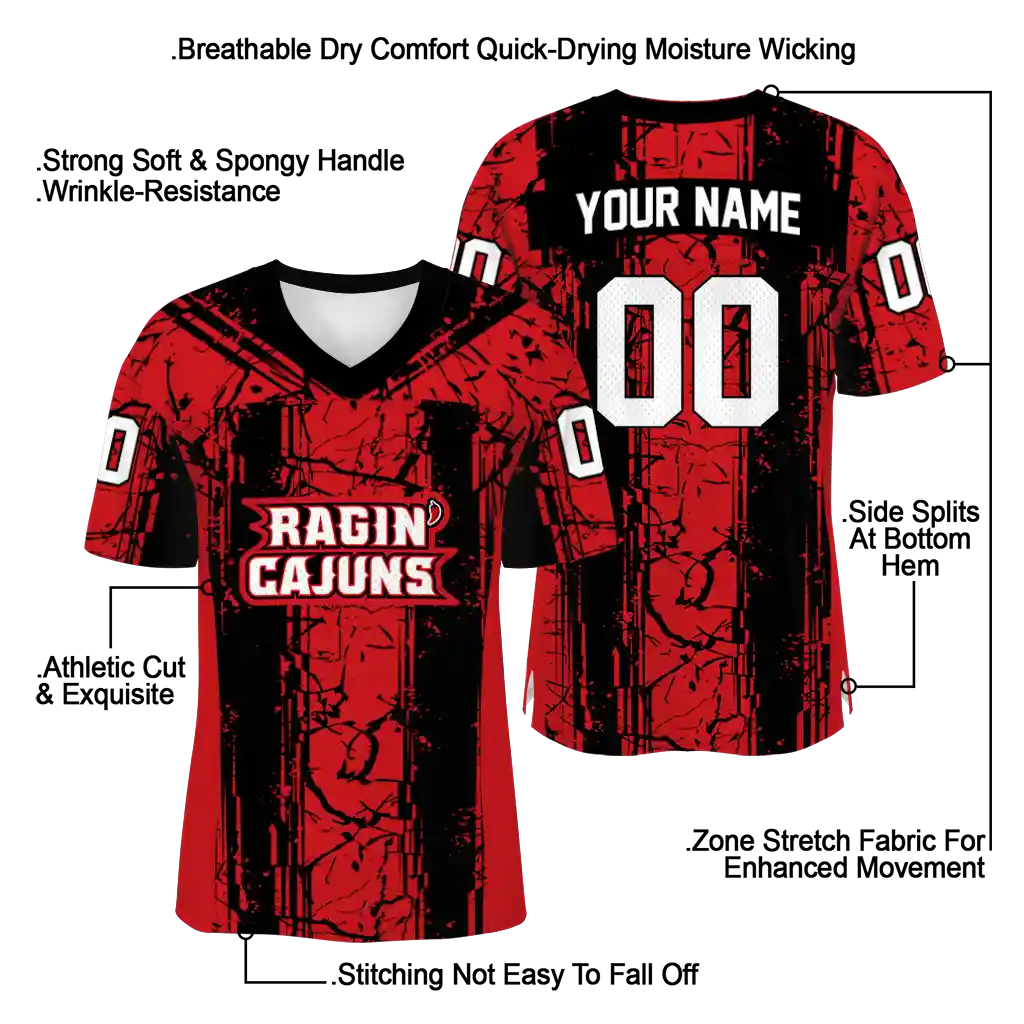 personalized louisiana ragin cajuns rugged stripes red jersey latest model personalized louisiana ragin cajuns rugged stripes red jersey latest model