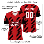 personalized louisiana ragin cajuns stripe block red jersey best selling