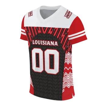 personalized louisiana ragin cajuns tire arrows red black white jersey fashion forward