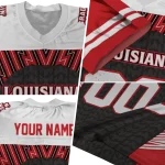 personalized louisiana ragin cajuns tire arrows red black white jersey best selling