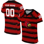 personalized louisville cardinals art stripe red jersey best selling