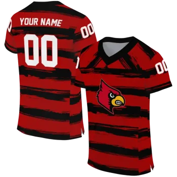 personalized louisville cardinals art stripe red jersey best selling