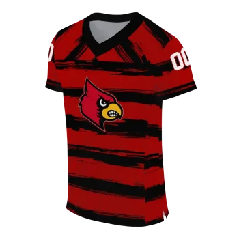 personalized louisville cardinals art stripe red jersey fashion forward