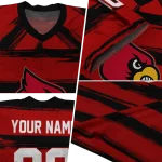 personalized louisville cardinals art stripe red jersey best selling