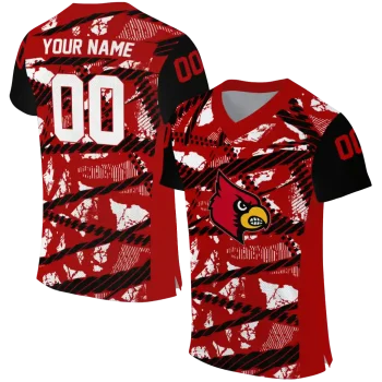 personalized louisville cardinals camo shatter red jersey best selling