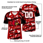 personalized louisville cardinals camo shatter red jersey best selling
