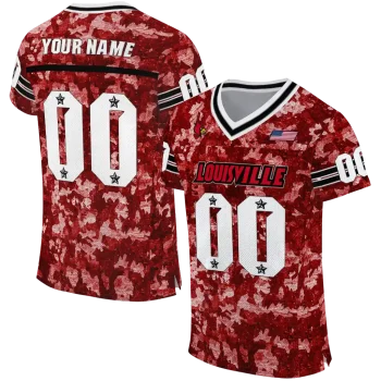 personalized louisville cardinals camouflage abstract red jersey best selling