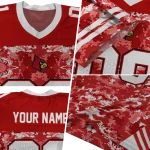 personalized louisville cardinals mirrored pattern red jersey best selling