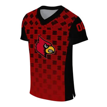personalized louisville cardinals stacked rectangle red jersey fashion forward