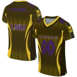 personalized lsu tigers dynamic dots gold jersey best selling