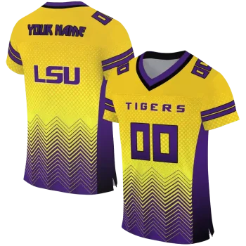 personalized lsu tigers halftone sweep gold black jersey best selling