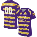 personalized lsu tigers layered grids purple jersey best selling
