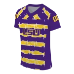 personalized lsu tigers layered grids purple jersey best selling