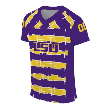 personalized lsu tigers layered grids purple jersey fashion forward