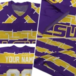 personalized lsu tigers layered grids purple jersey best selling