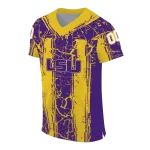 personalized lsu tigers rugged stripes purple jersey best selling