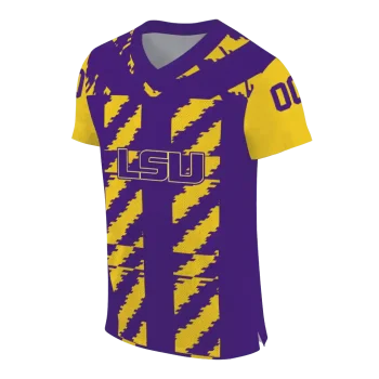 personalized lsu tigers stripe block purple jersey fashion forward