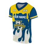 personalized marquette golden eagles dripping flames blue white jersey best selling