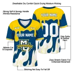 personalized marquette golden eagles dripping flames blue white jersey best selling