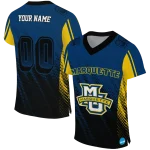 personalized marquette golden eagles halftone flow blue black jersey best selling