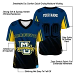 personalized marquette golden eagles halftone flow blue black jersey best selling