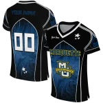 personalized marquette golden eagles halftone slant blue black jersey best selling