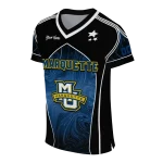 personalized marquette golden eagles halftone slant blue black jersey best selling