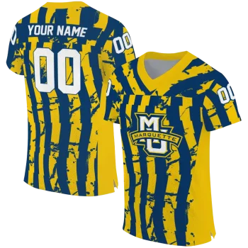 personalized marquette golden eagles stripe splatter blue jersey best selling
