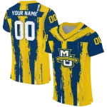 personalized marquette golden eagles striped texture blue jersey best selling