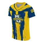 personalized marquette golden eagles striped texture blue jersey best selling