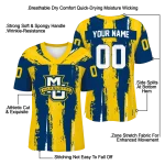 personalized marquette golden eagles striped texture blue jersey best selling