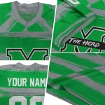 personalized marshall thundering herd art stripe green jersey best selling