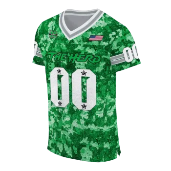 personalized marshall thundering herd camouflage abstract green jersey fashion forward