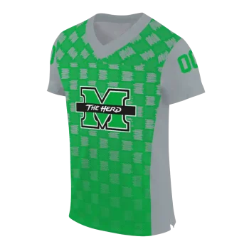 personalized marshall thundering herd stacked rectangle green jersey fashion forward