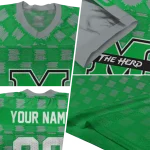 personalized marshall thundering herd stacked rectangle green jersey best selling