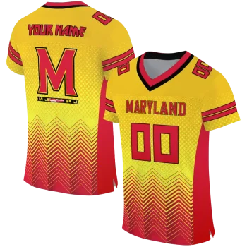 personalized maryland terrapins halftone sweep gold black jersey best selling