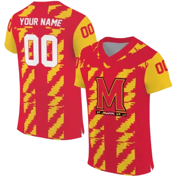 personalized maryland terrapins stripe block red jersey best selling