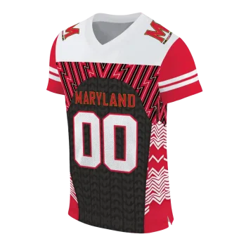 personalized maryland terrapins tire arrows red black white jersey fashion forward