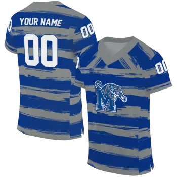 personalized memphis tigers art stripe blue jersey best selling