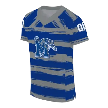 personalized memphis tigers art stripe blue jersey fashion forward