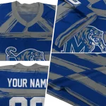 personalized memphis tigers art stripe blue jersey best selling
