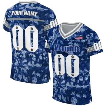 personalized memphis tigers camouflage abstract blue jersey best selling