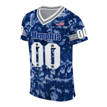 personalized memphis tigers camouflage abstract blue jersey fashion forward