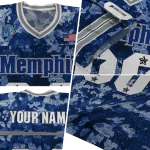 personalized memphis tigers camouflage abstract blue jersey best selling