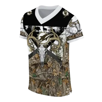 personalized miami dolphins antler skull camouflage hunting jersey fashion forward