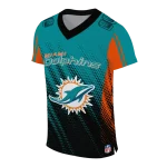 personalized miami dolphins halftone fade aqua black jersey best selling