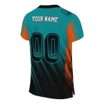 personalized miami dolphins halftone fade aqua black jersey best selling